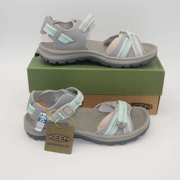 NEW KEEN Women's 6 Terradora II Open Toe Post Sandals Gray Teal Green - Picture 4 of 7